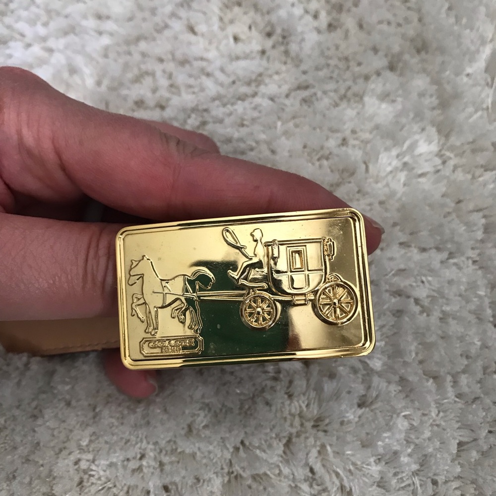 VINTAGE COACH MEDIUM BELT - CRANBERRY + GOLD